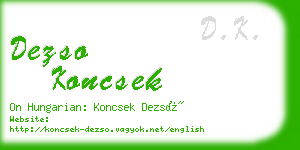 dezso koncsek business card